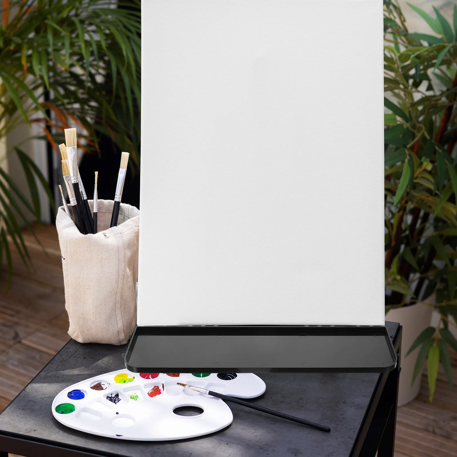 Plastic Easel Tray Detachable Multi-Use Painting Accessories Holder for Phone Sound Card Cup Brushes Professional Easel Storage