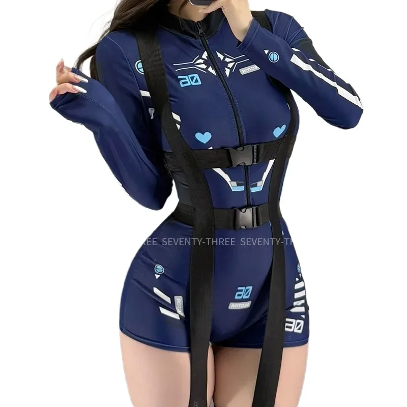 Japanese Anime Game Sukumizu Sexy Cyber Machinery Agent Fanshion Cosplay Costume Jumpsuit Swimwear Sport Bodysuit Lingeries Gift