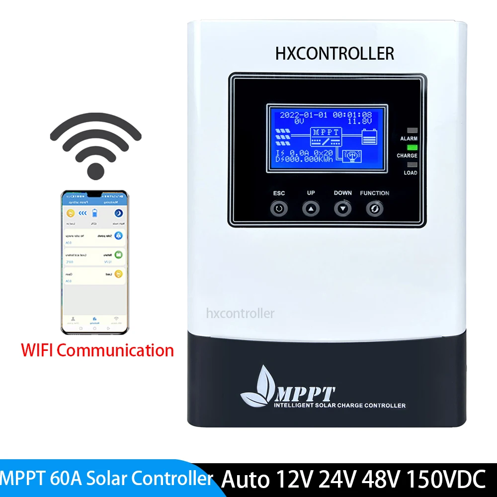 

WIFI MPPT Solar Charge Controller 60A Backlight LCD 12V 24V 36V 48V Auto Solar Regulator for Max 150V Solar Panel Input