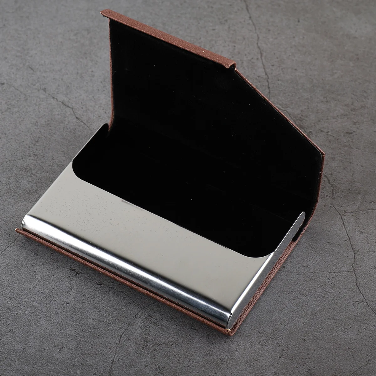 Business Card Holder Luxury Wallet PU Leather Business ID Credit Card Holder For Women Men Fashion Metal Aluminum Card Case - Image 3