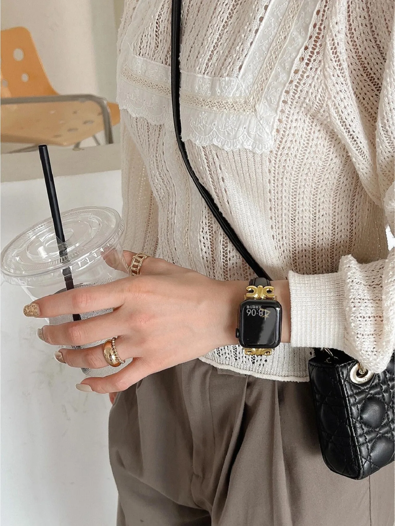 Elegante cinturino in pelle da donna per Apple Watch 10S 42/46mm cinturino per Iwatch 49Ultra 9 8 7 6 5 4 3 2 41/45mm 40/44mm