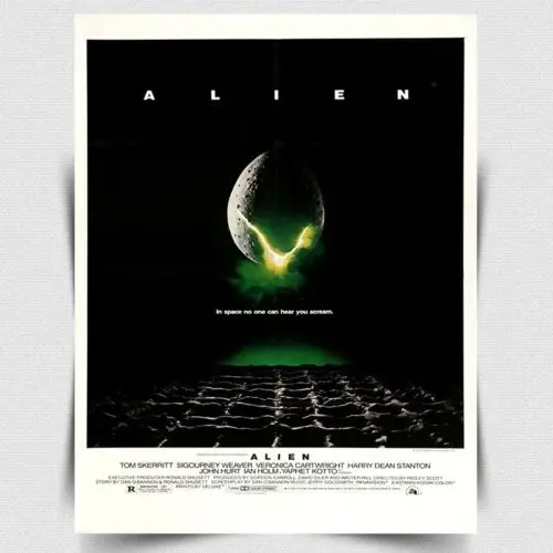 ALIEN METALLSCHILD PLAKAT Retro-Film-Werbeplakat, Posterdruck, Dekoration für Männerhöhle, Aluminium