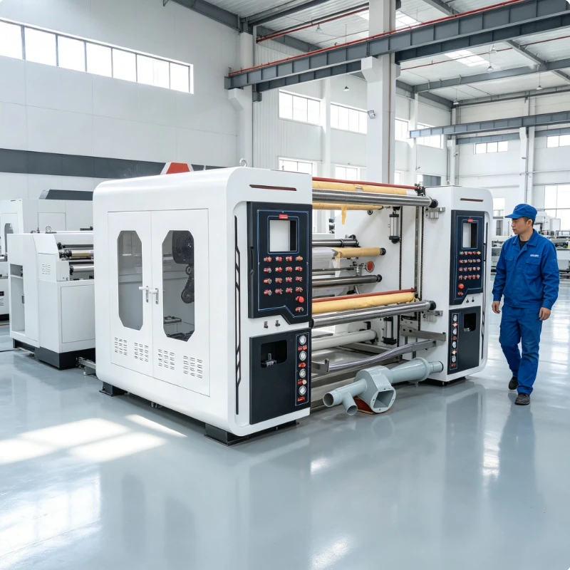 Slitter Rewinder Machine Automatic High Speed Paper Film Foil Roll Slitting Machine PLC Control Precision Tension for Industry