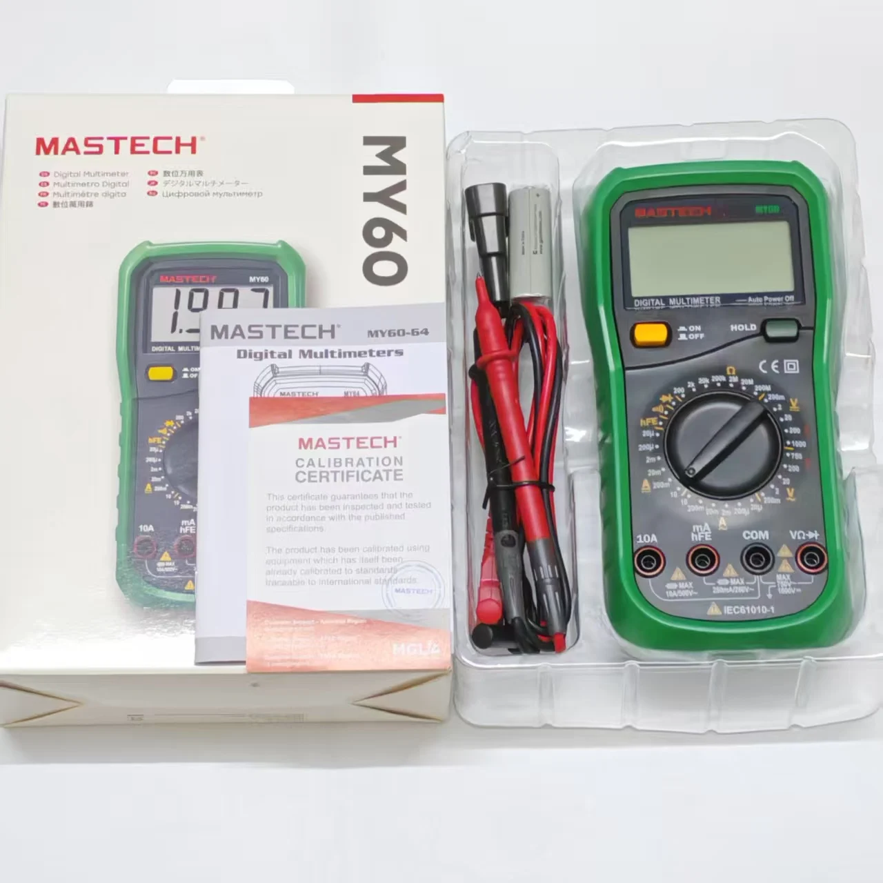 MASTECH MY60 Digital Display Multimeter Electric Handheld Tester Meter Data Hold Current Voltage Resistance Testing Tool