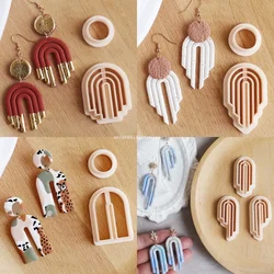 Arch Geometric Shape Polymer Clay Cutters Oval Line Dangle Clay Earrings Molds DIY Jewelry Pendant Making Tools