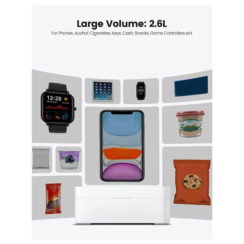 AT59 Metal Timed Lock Box,Time Lock Box with Child Lock and LED Display,Self-Control Timer Locker for Phones, Snacks, Alcohol