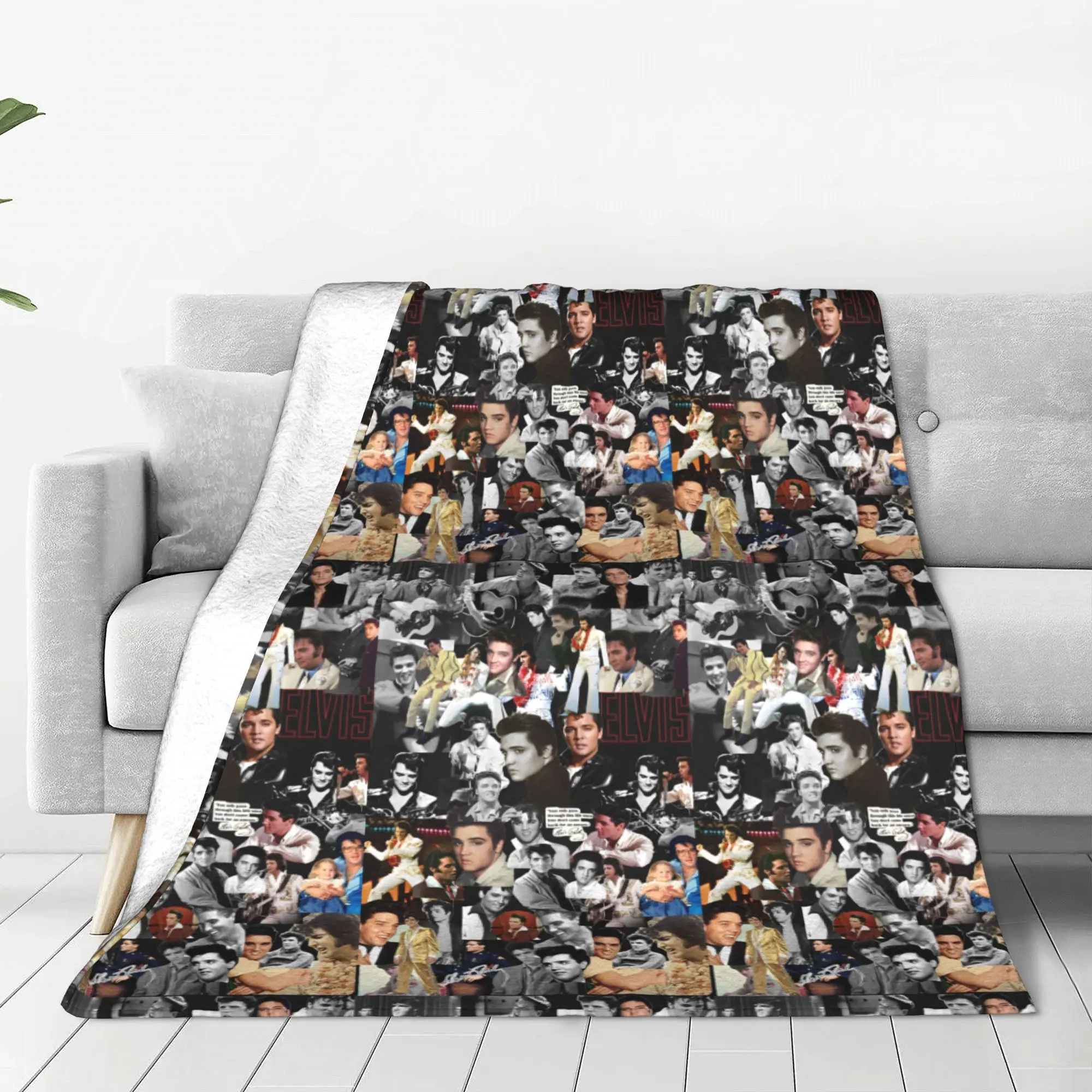 King of E-Elvis P-Presleys Blankets  Flannel Awesome Warm Throw Blanket for Home Summer