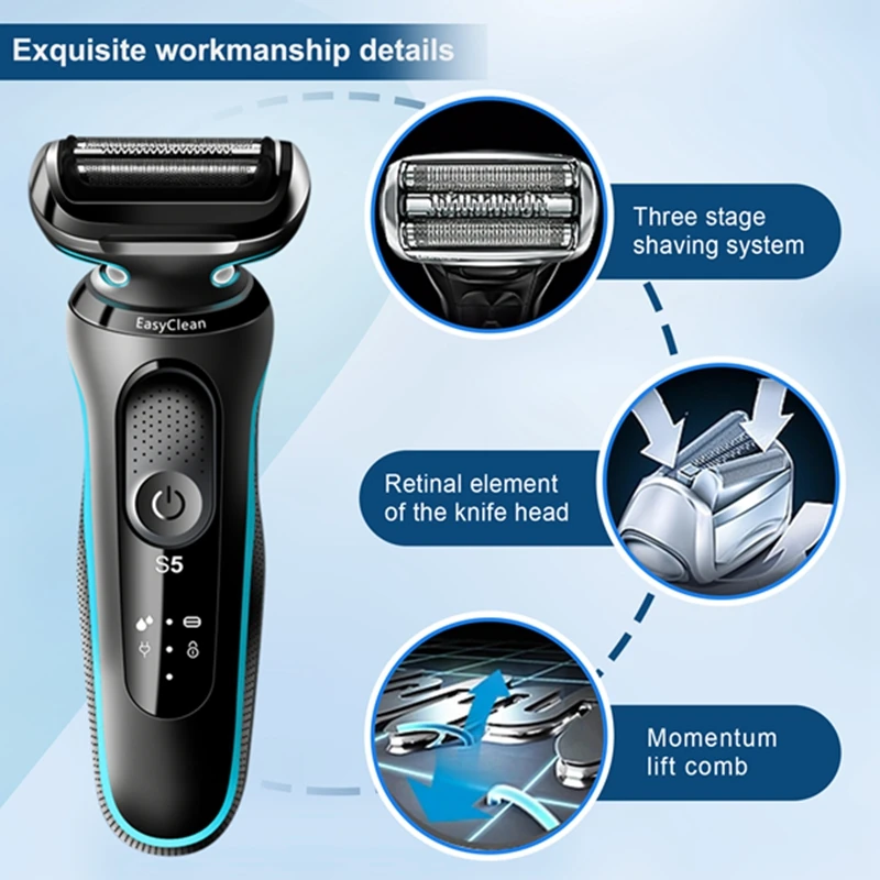 1 Set Electric Shaver Head Accessories With Ceaning Brush For Braun Series 5/6 Braun Shaver 53B