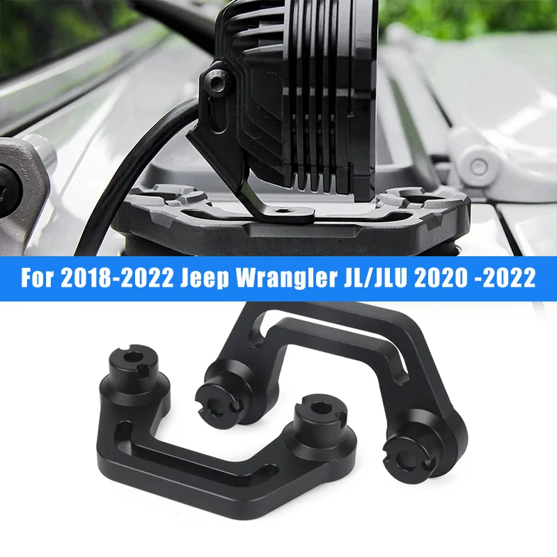 

2PCS Aluminum Light Mounting Brackets for 2018-2022 Jeep Wrangler JL/JLU 2020 2021 2022 Gladiator JT A-Pillar Windshield