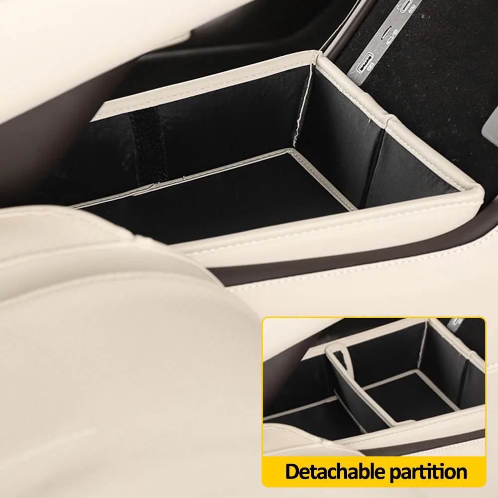

Lower Leather Storage Box In The Center Console For Denza N9 Interior Modification Supplies Expanded Storage Space Foldable Des