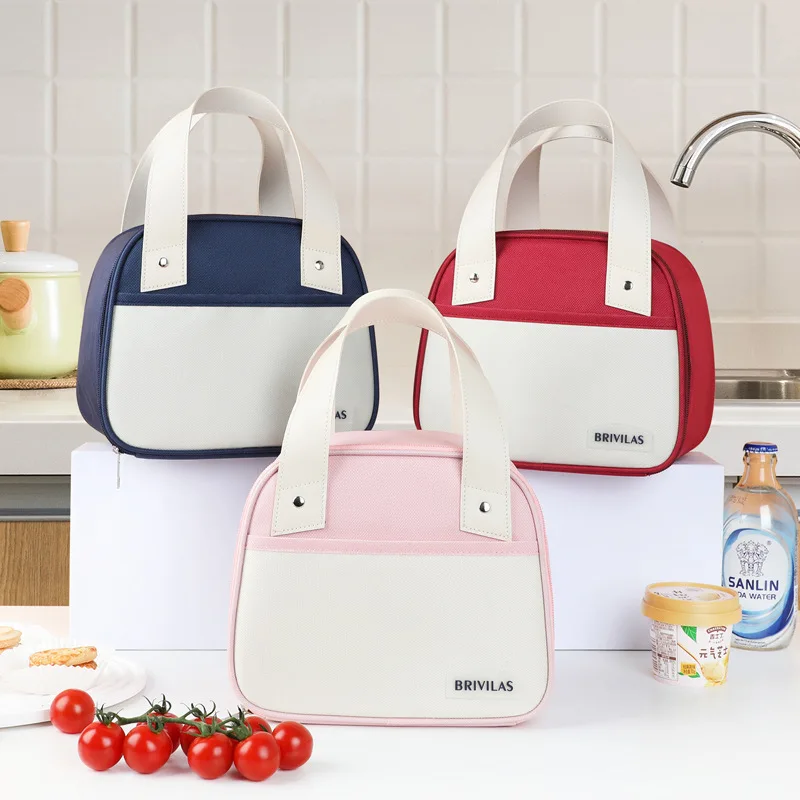Simple Portable Waterproof Lunch Bag Picnic Outdoor Bento Storage Pouch Lunch Box Food Tote Insulation Bag Thermal Ice Bag
