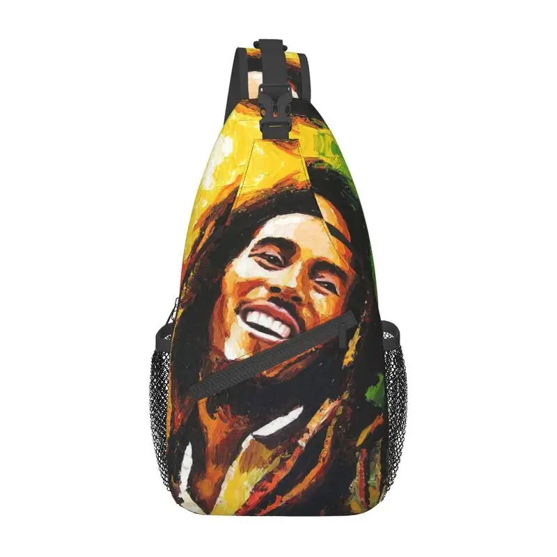 

Cool Jamaica Reggae Rock Bob Marley Sling Crossbody Backpack Men Shoulder Chest Bag for Travel Cycling