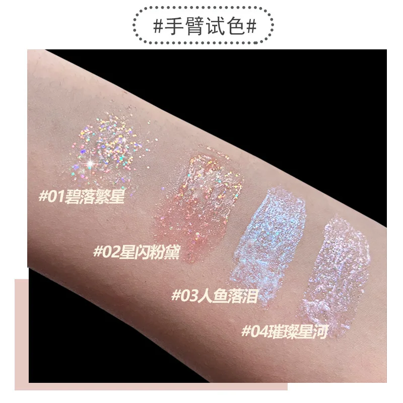 Resaltador de brillo de 6 colores, sombra de ojos líquida, delineador de ojos duradero, resistente al agua, brillo dorado, Maquillaje, herramienta de belleza, cosméticos