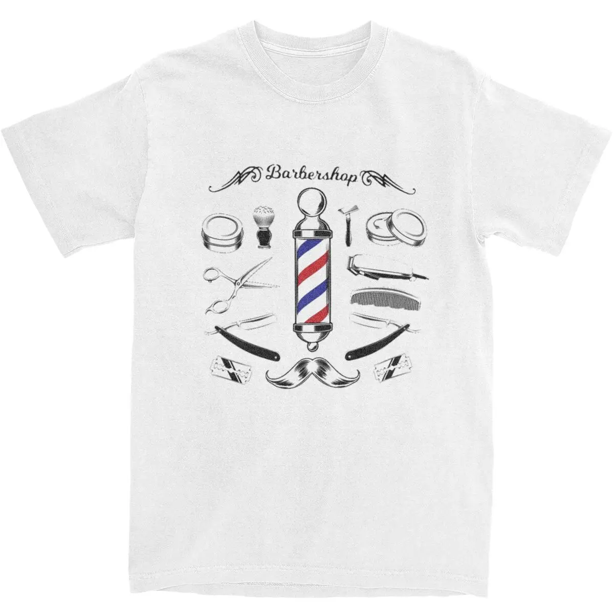 Vintage Haircut Barber Shop T-Shirts for Men Women 100% Cotton Hairdresser Tee Shirt Gift Idea Clothes