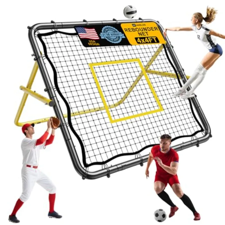 

Adjustable Volleyball Rebounder Net 7x4FT/4x4FT Bounce Back Practice Equipment for Volleyball Spike, Serving Trainer for Lacros