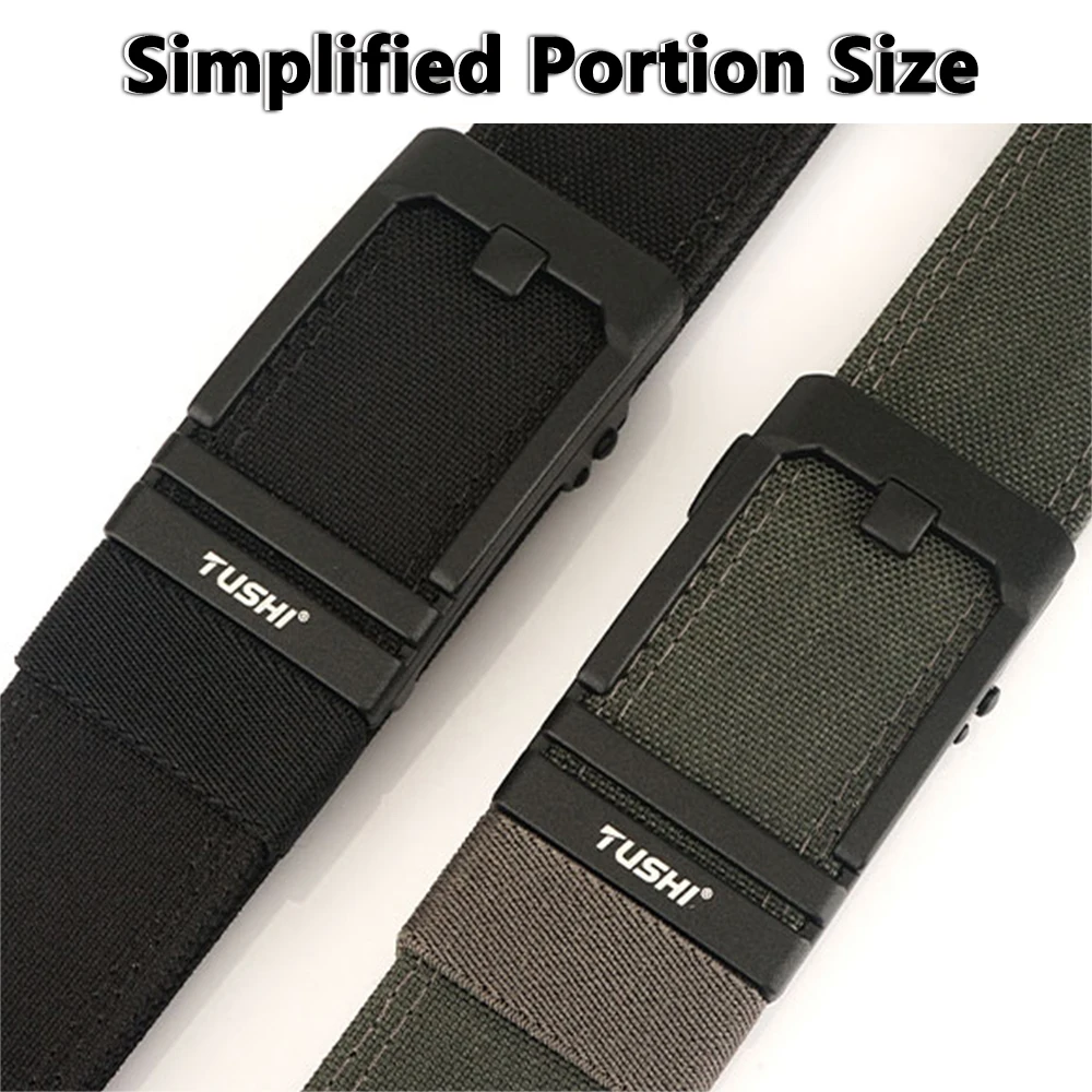TUSHI Harter Gürtel Militärgürtel für Männer Robustes Nylon Metall Automatische Schnalle Polizei Taktischer Gürtel Outdoor-Gürtel IPSC-Zubehör – Detail 5