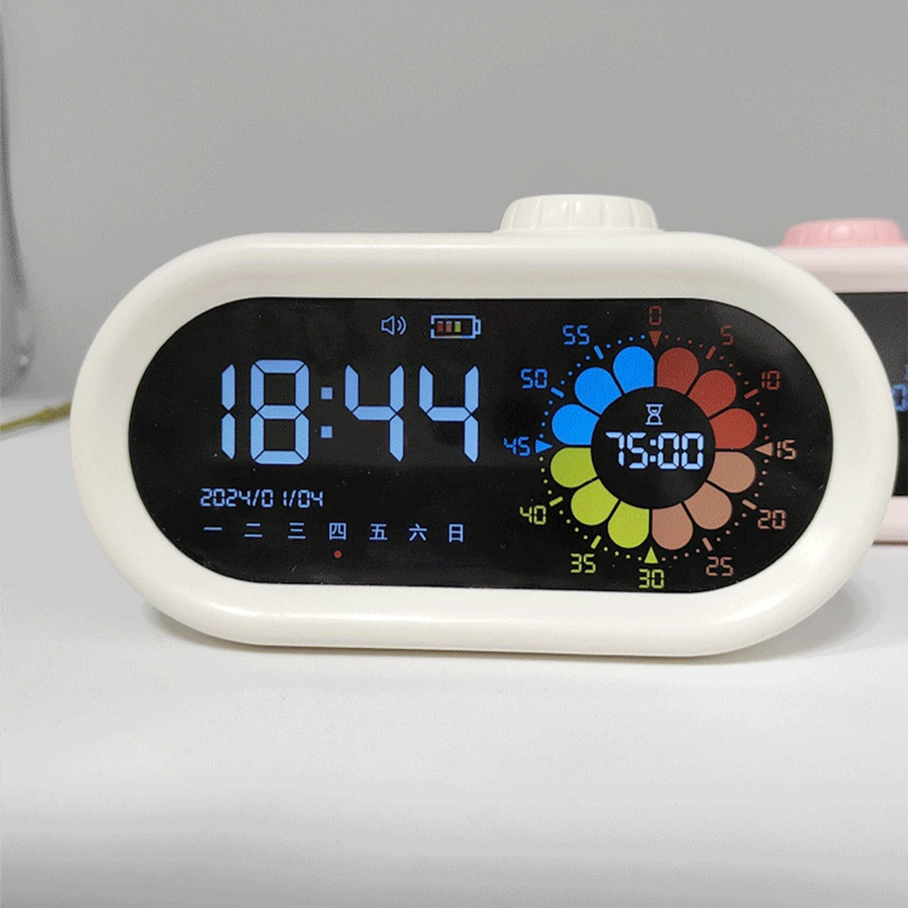 Visual Timer Multifunctional Intelligent Automatic Alarm Clock HD LargeScreen Silent Vibration Rechargeable Long Endurance Clock