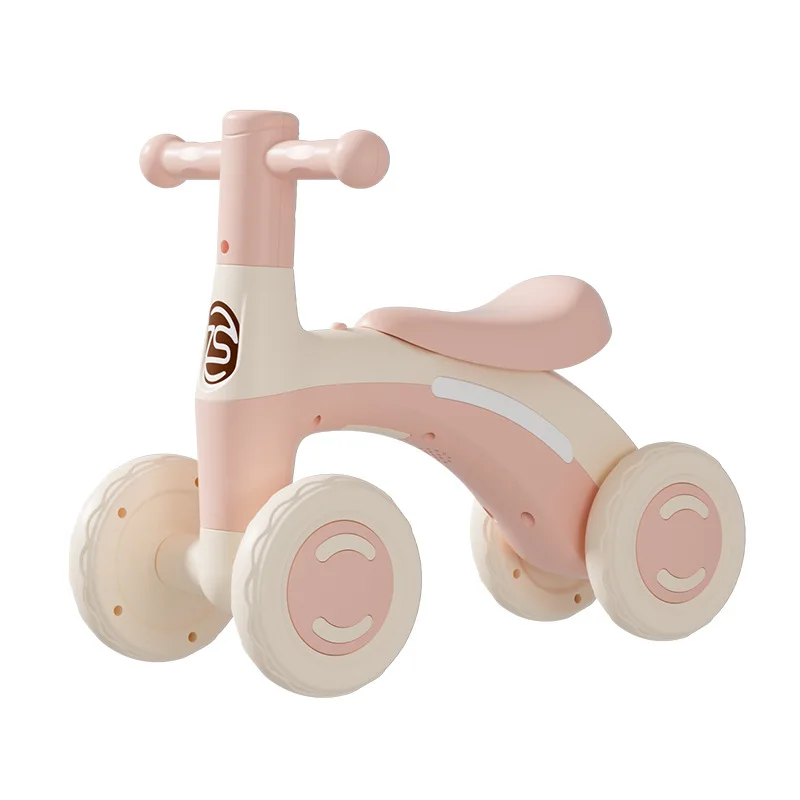 Baby Glider Bike Four-Wheel Toddler Walker Silent Wheels Anti-Tipping Children Balance Training Exercise Mini Ride-On Toys Gifts