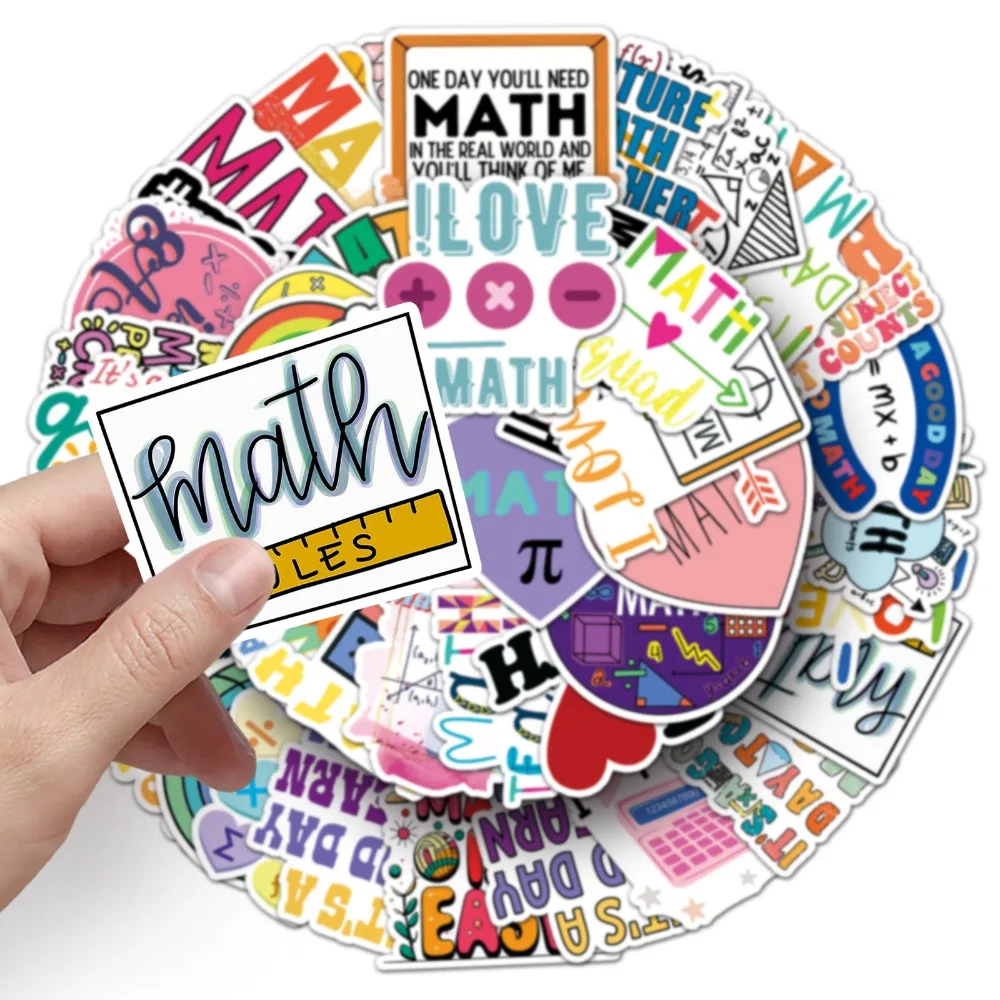 10/50 Uds. Pegatinas divertidas de dibujos animados para ordenador portátil de matemáticas DIY Graffiti para equipaje guitarra teléfono diario vinilo fórmula matemática calcomanía chico