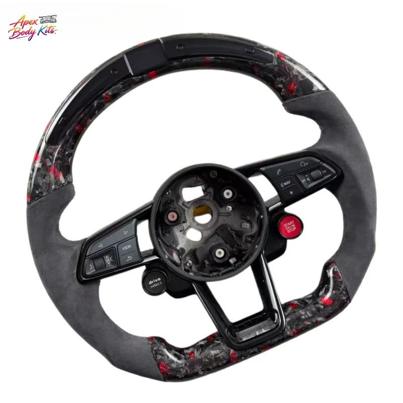 LED Carbon Fiber Steering Wheel for Audi R8 Racing Shift Indicator Performance Upgrade