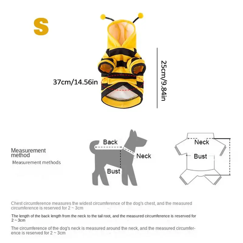 Cat Bee Costume soft Cat Holiday Cosplay Warm Clothes Pet Bee Halloween HoodiesFunny Outfits Clothes for dogs accessories