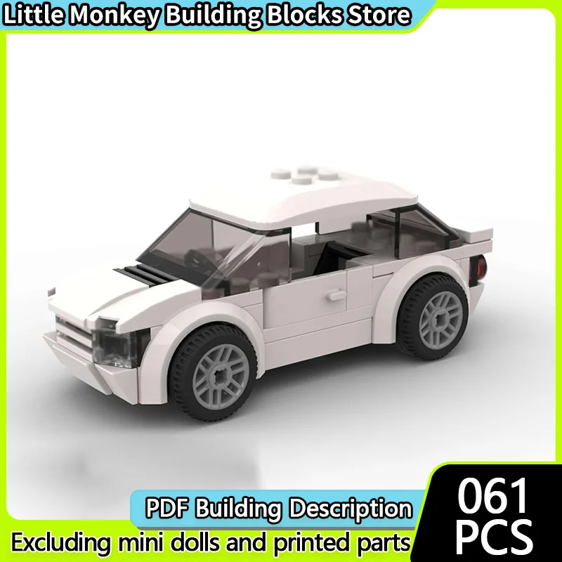

Speed Racing Car Model MOC Building Bricks White Two-Door Sedan Modular Technology Children Holiday Gifts Assemble Toys Suit
