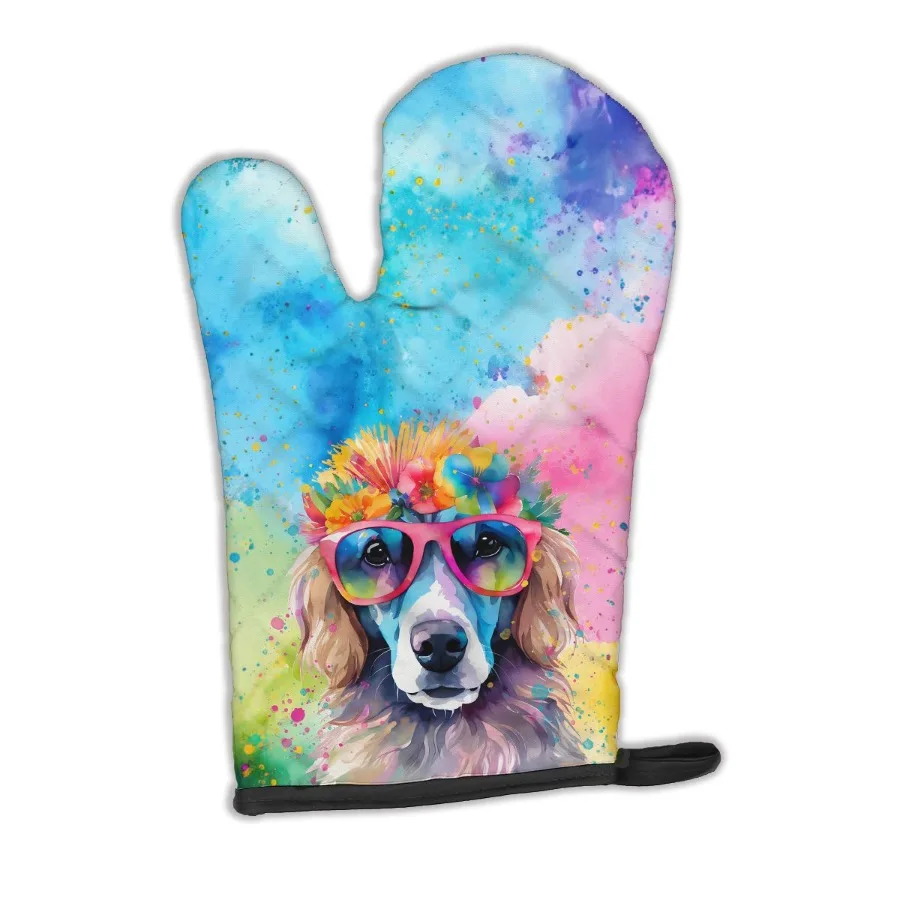 

Перчатка для духовки Poodle Hippie Dawg, термостойкая толстая варежка для духовки для горячих сковородок и духовки, кухонная варежка для защиты рук, приготовления пищи, выпечки Glo