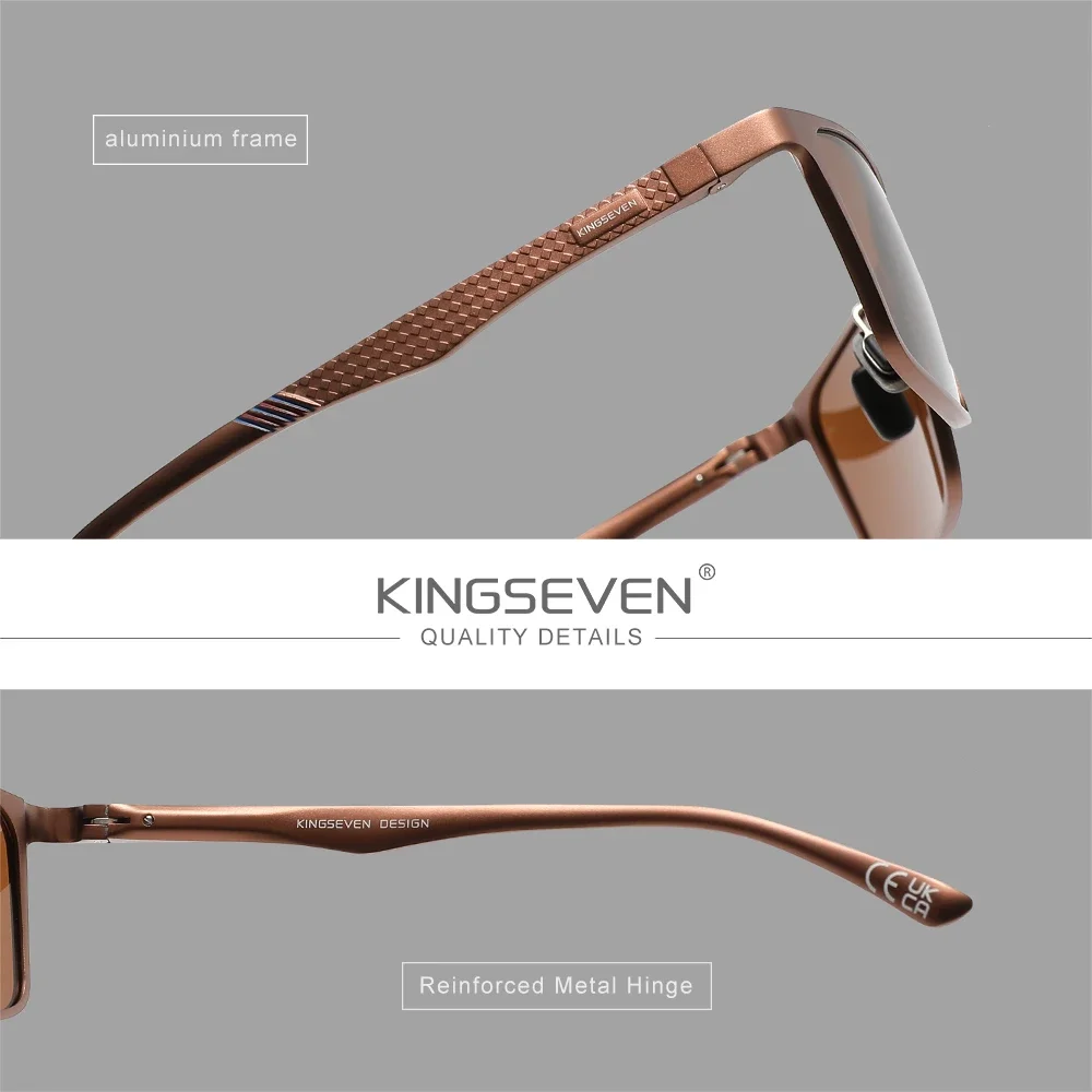 KINGSEVEN موضة السببية الذكور النظارات الشمسية الرجال النساء مستطيلة الكلاسيكية نظارات واقية UV400 الاستقطاب القيادة النظارات #5