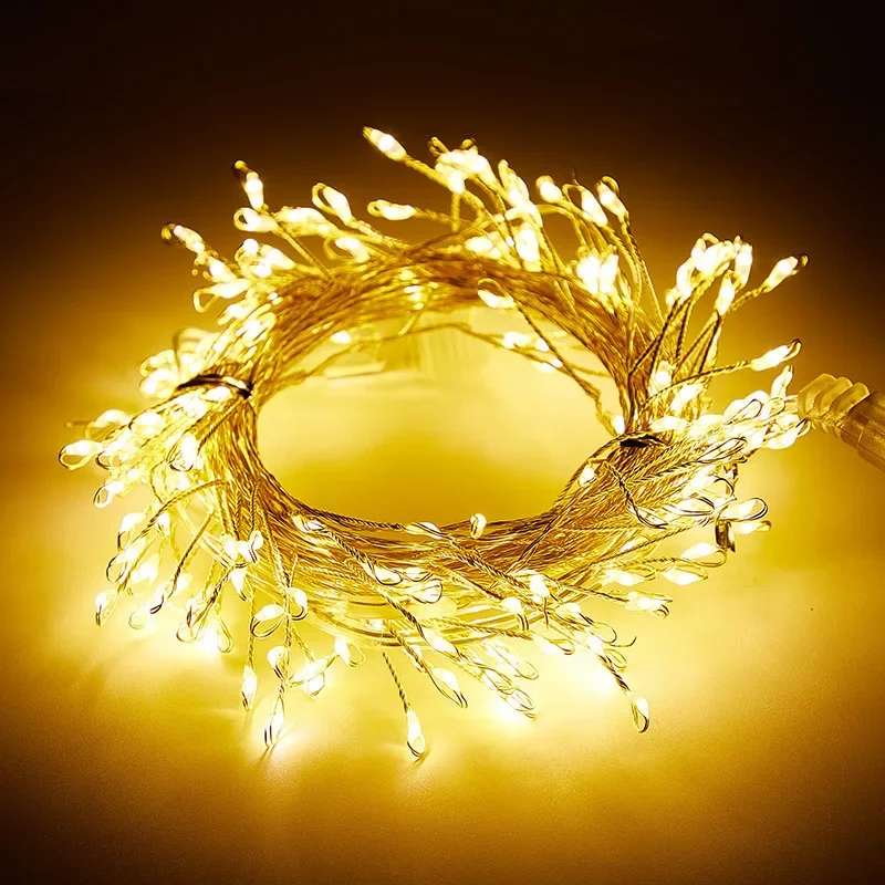 Green Wire Cluster Lights 9M Outdoor Led Christmas Tree Lights Garden Indoor Living Room Tree Wedding Decoration Party Holiday