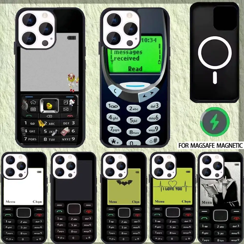 

Funny Product Retro Phone Case For iPhone 17 16 15 14 13 12 Pro Max Plus for Magsafe Mirror Wireless Magnetic Cover