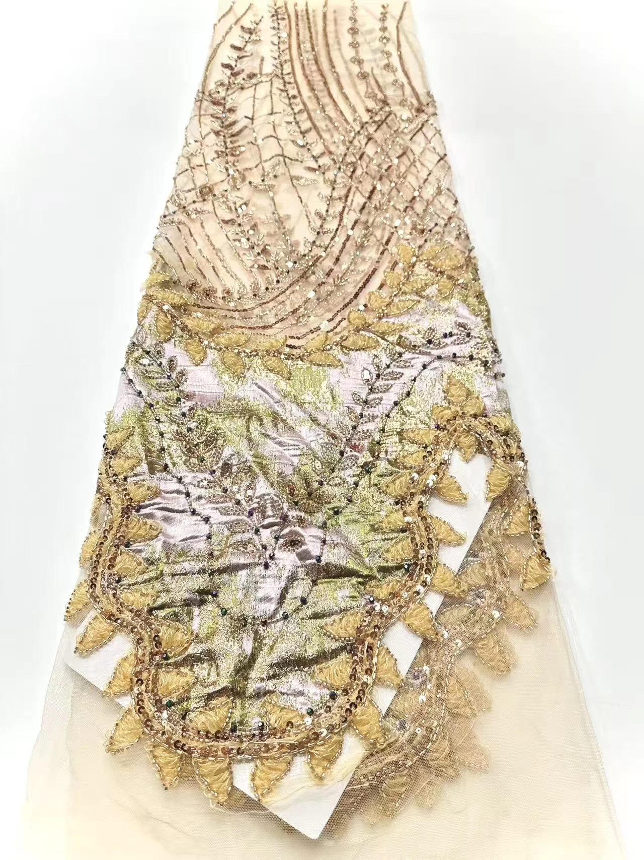 High-End Embroidery Lace 2026 High Quality French Net Sequins Tulle African Lace Fabric for Luxury Wedding Party Women SZ1945