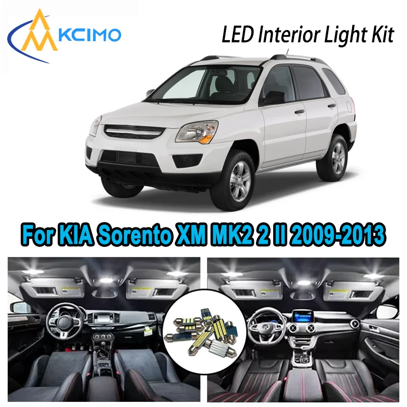 

High-Quality LED Interior Kit for KIA Sorento XM MK2 2 II 2009-2013 2011 Premium Error-Free Dome Map Trunk Automotive Lamps