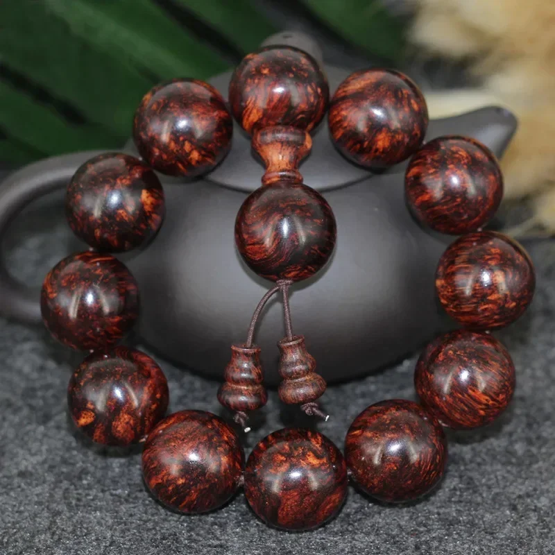 

Indonesia 2.0 Wooden Prayer for Men Bracelet Huanghuali Wood Buddha Beads B