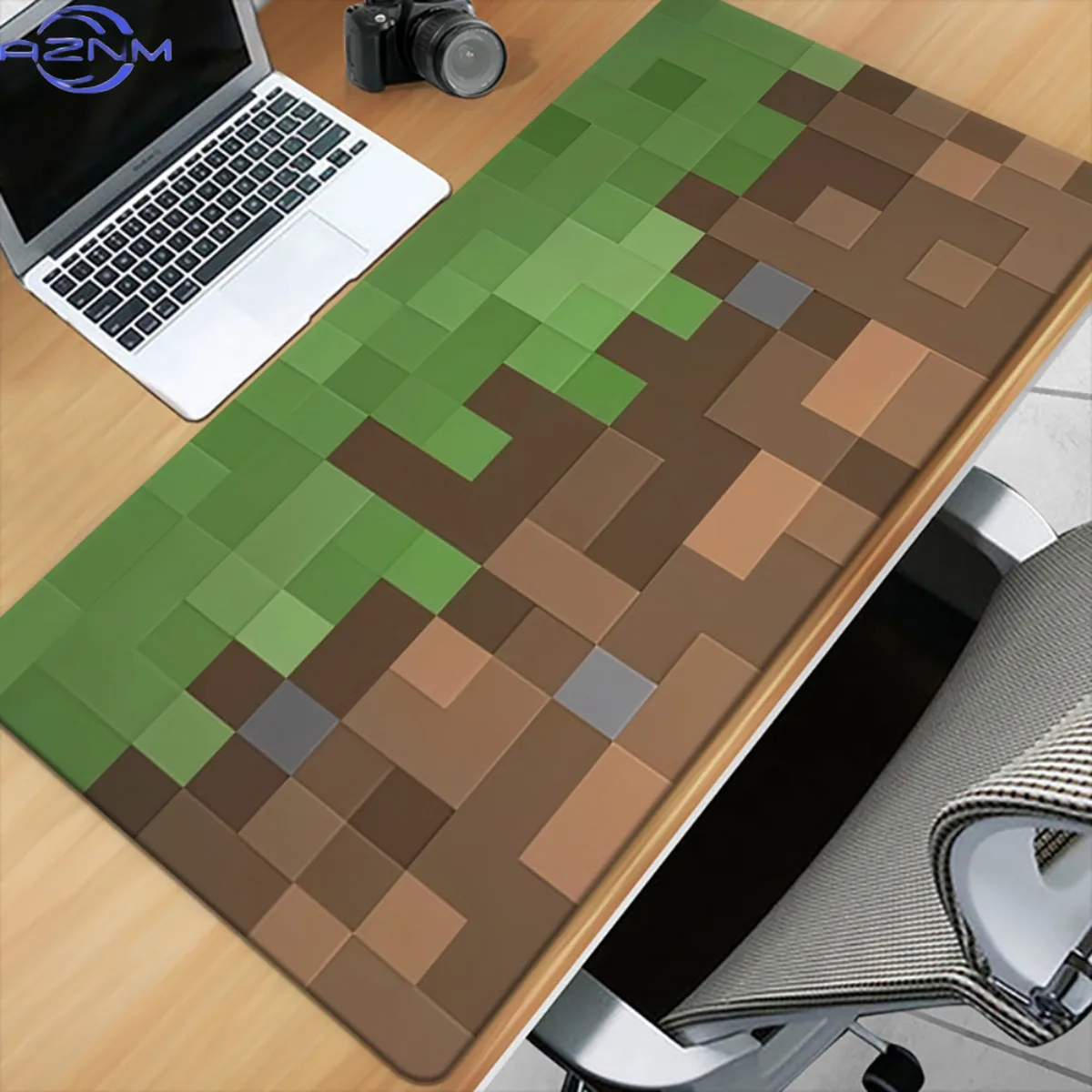 1pc XXL Pixel Art Grassland Desk Mat - Multi-Functional Gaming & Office Mouse Pad with Keyboard Space, Durable Computer Accessor