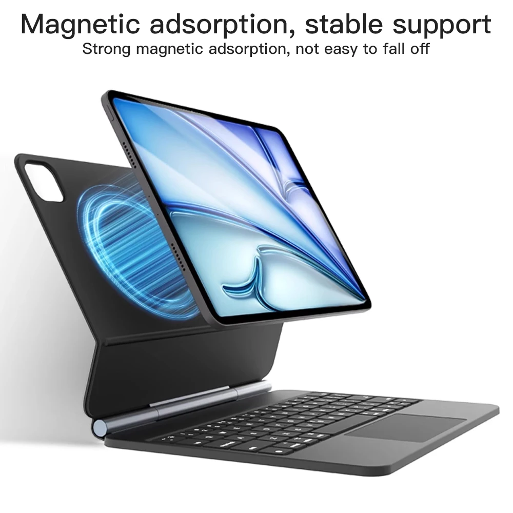 Wireless Magic Keyboard Case with Backlit Trackpad For iPad 11th Gen A16 10th Air 4 5 6 10.9 Pro 11 13 M4 12.9 Magnetic Floating
