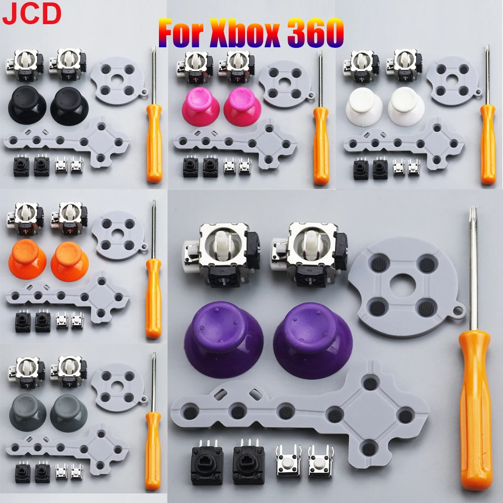 

JCD 1set For Microsoft Xbox 360 Game Controller Analog Stick Sensor Potentiometers + Thumb Grips LT RT Trigger Switch Buttons ﻿