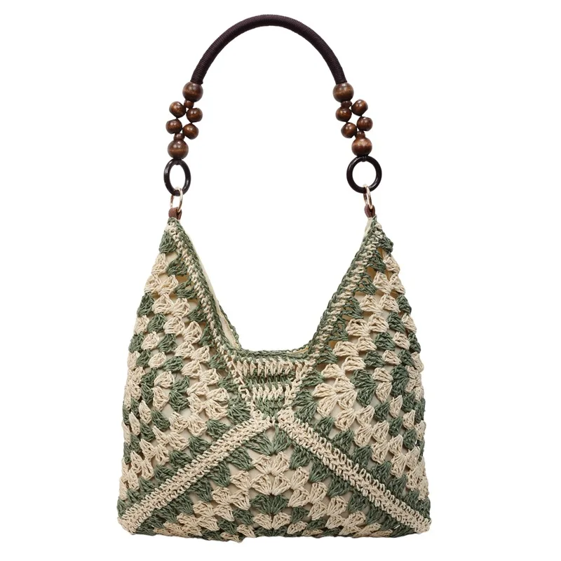 

2025 New Summer Beach Resort Straw Bag Women's Fashionable Literary Large Capacity Woven Shoulder Bag