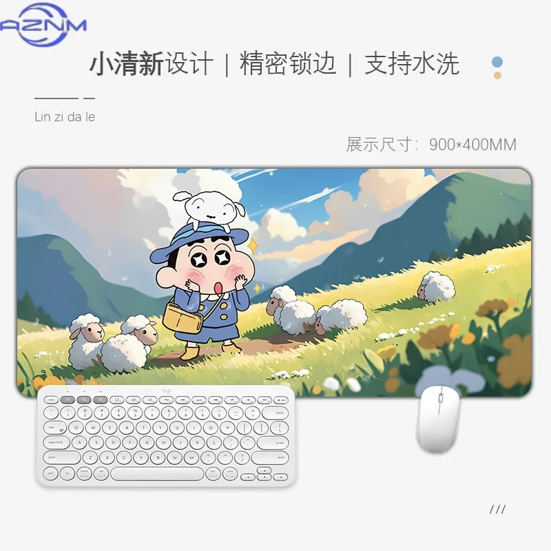 Crayon Shin-chan Mouse Pad Large Cute Cartoon Gaming Mousepad Kawaii Anime Computer Office Keyboard Desktop Mat