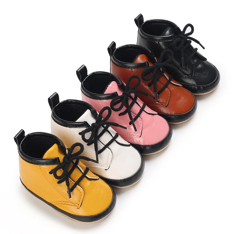 Classic PU Leather Baby Boy Girl Shoes Multicolor Toddler Rubber Sole Anti-slip First Walkers Infant Moccasins Newborn Shoes