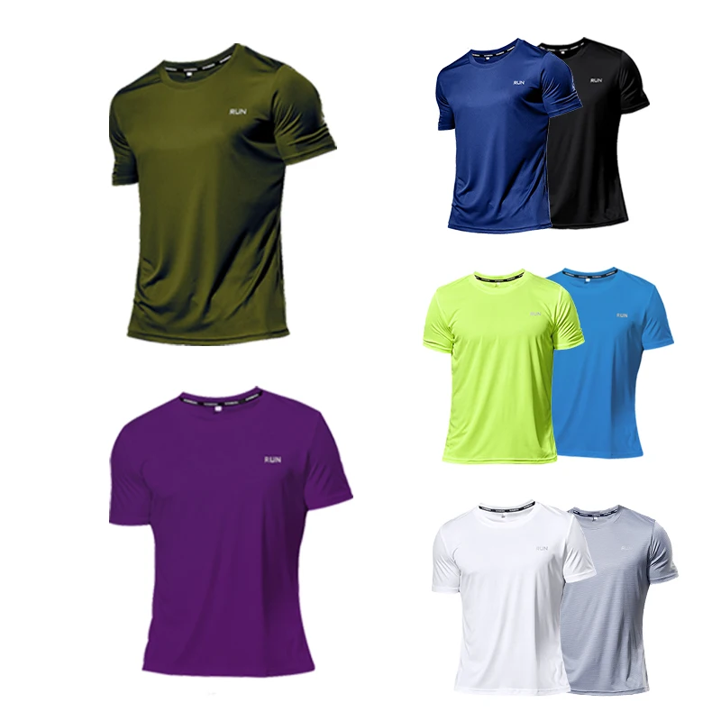 

2 pieces Quick Dry Short Sleeve Sport T Shirt Gym Jerseys Fitness Shirt Trainer Running T-Shirt Teenager Breathable Sportswear