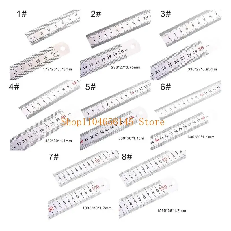5asd Stainless Steel Ruler Geometry Measuring Ruler Math Drafting Ruler for Students Teachers and Engineers Drawing Drafting