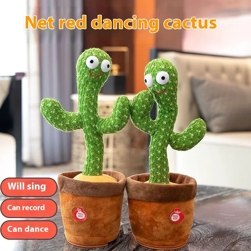 Dancing Talking Cactus Toys For Baby Boys And Girls, Singing Mimicking Recording Repeating What You Say Sunny Cactus Up Plus ﻿