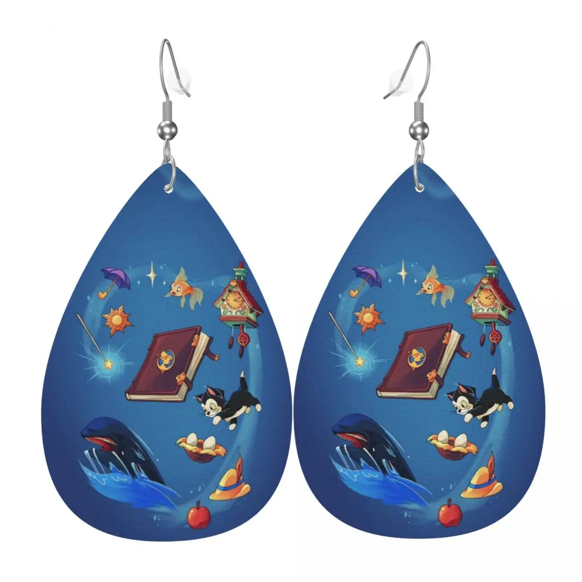 

Кожаные серьги-подвески в виде мультяшного Пиноккио для женщин, в форме капли, ювелирные аксессуары