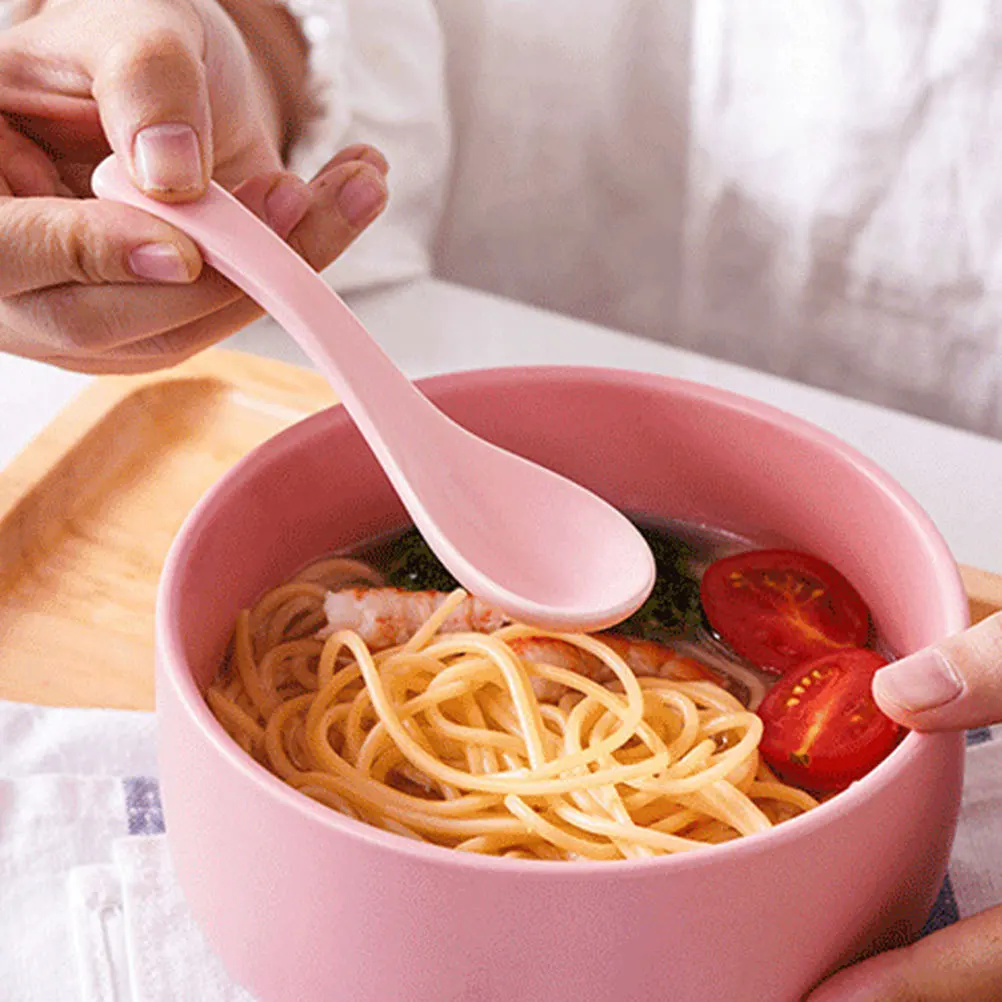 

4Pcs Kids Ceramic Spoon Heat-Resistant Japanese Style Scoop for Soup Porridge Rice Multicolor Kids Tableware