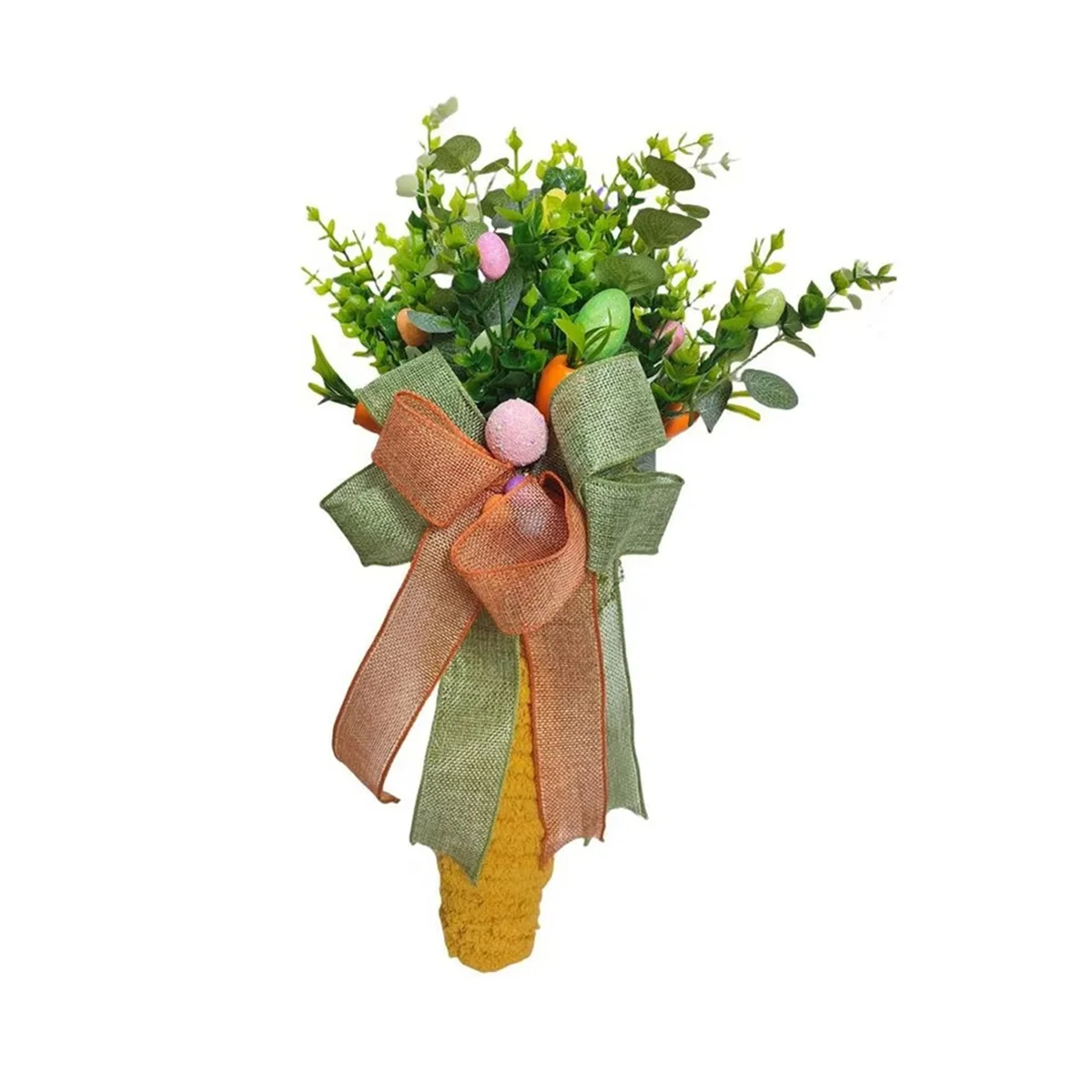 A71Z Easter Eggs Wreath Spring Season Ornaments Carrot Door Garland Happy Easter Holiday Indoor Outdoor Decorative Wreath A