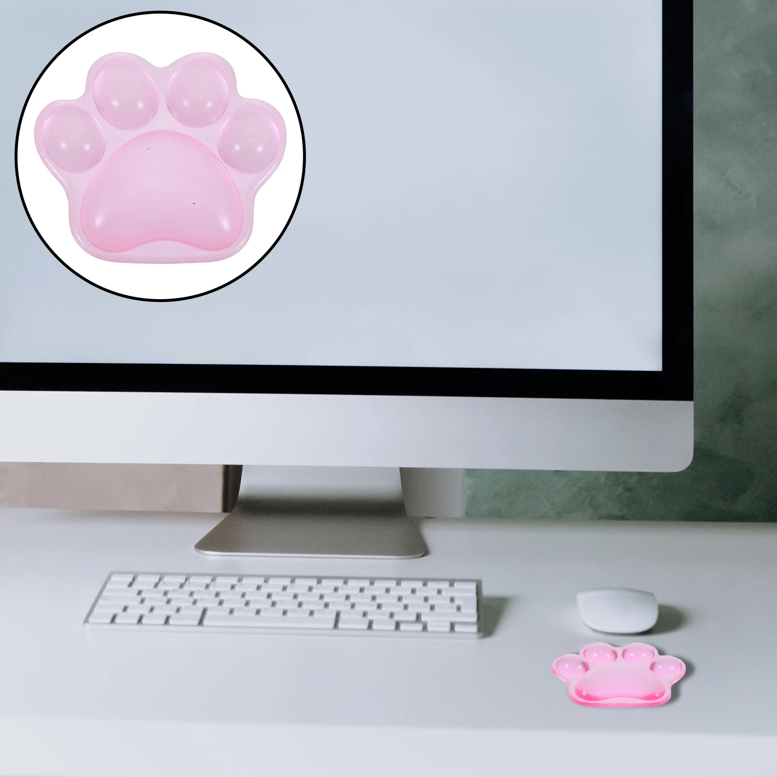 

Transparent Silicone Cat Paw Wrist Pad Ergonomic Keyboard Mouse Rest Cushion Computer Desk Gel Hand Relax Practical Comfortable