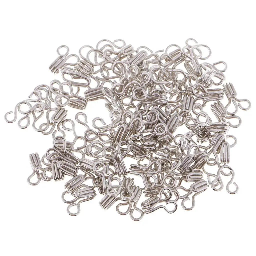 50 Pairs Metal Hooks and Eyes Closure Sew on Buckle for Bra Clothing Sewing Accessory