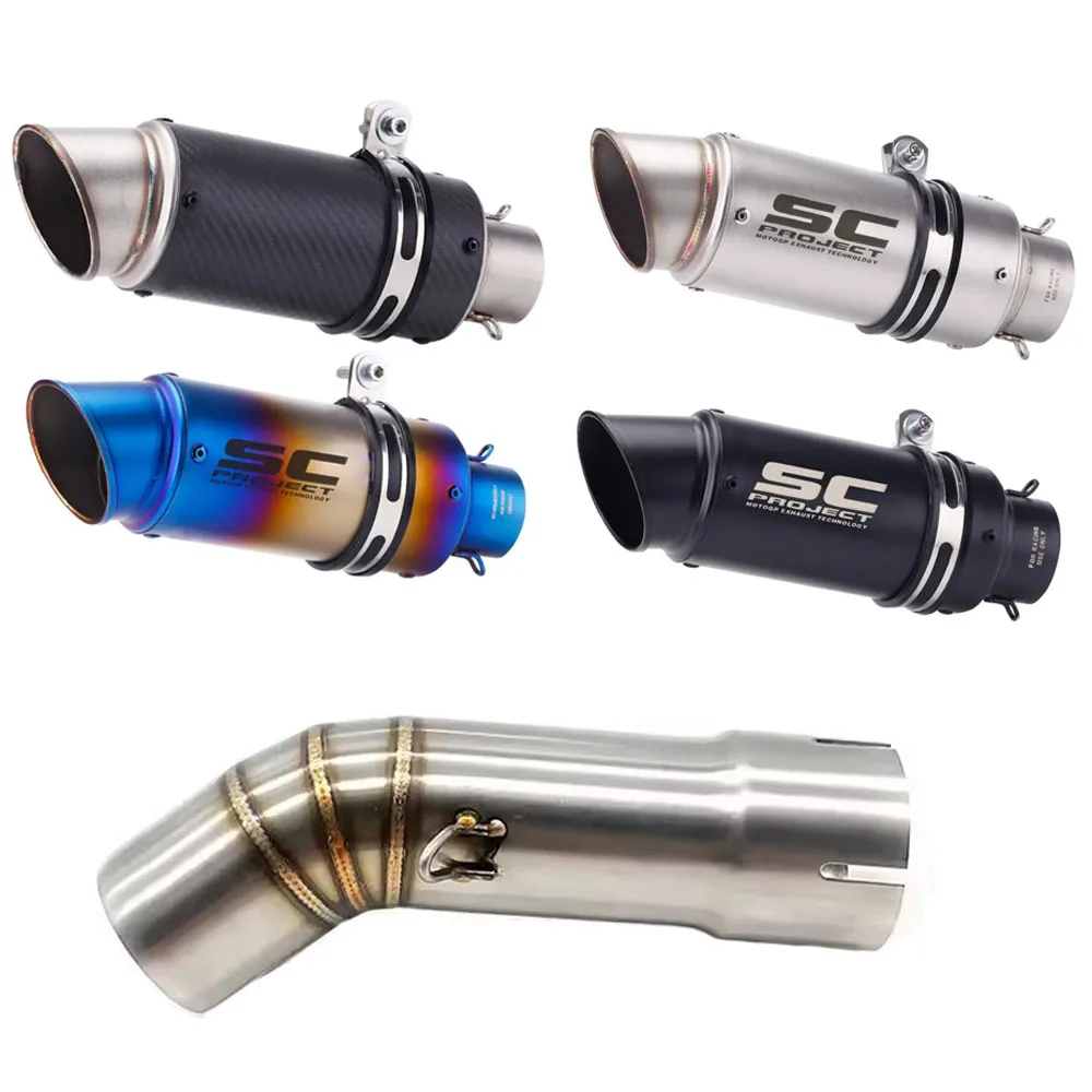 

Black / Silvery / Carbon / Blue Exhaust Pipe With Motorcycle Muffler Mid Link Pipe For Yamaha FZ-8 Fazer 800 FZ8 / S / N 10-15