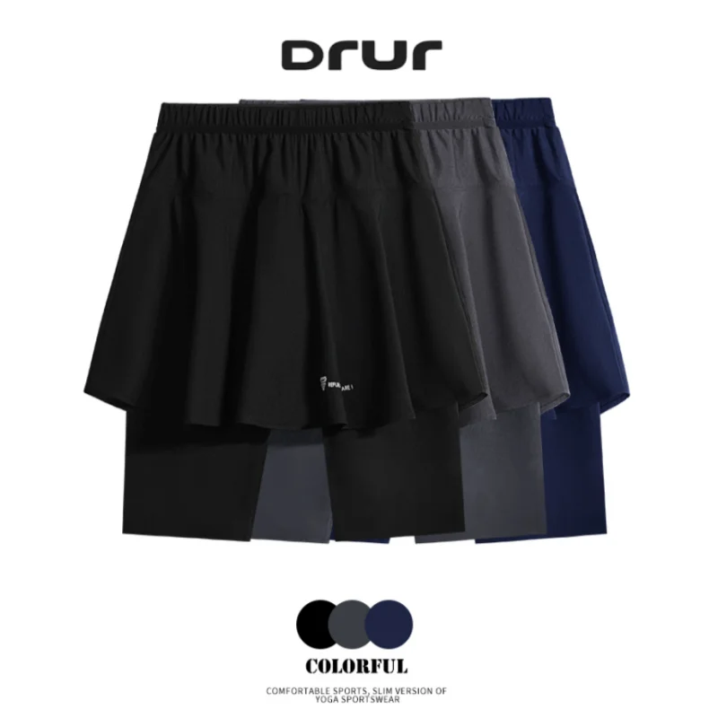 DRUR High Waist Skirt Shorts For Women Tennis Golf Yoga Athletic Workout Wear With Pocket Summer Sports Mini Skirts Sportswear