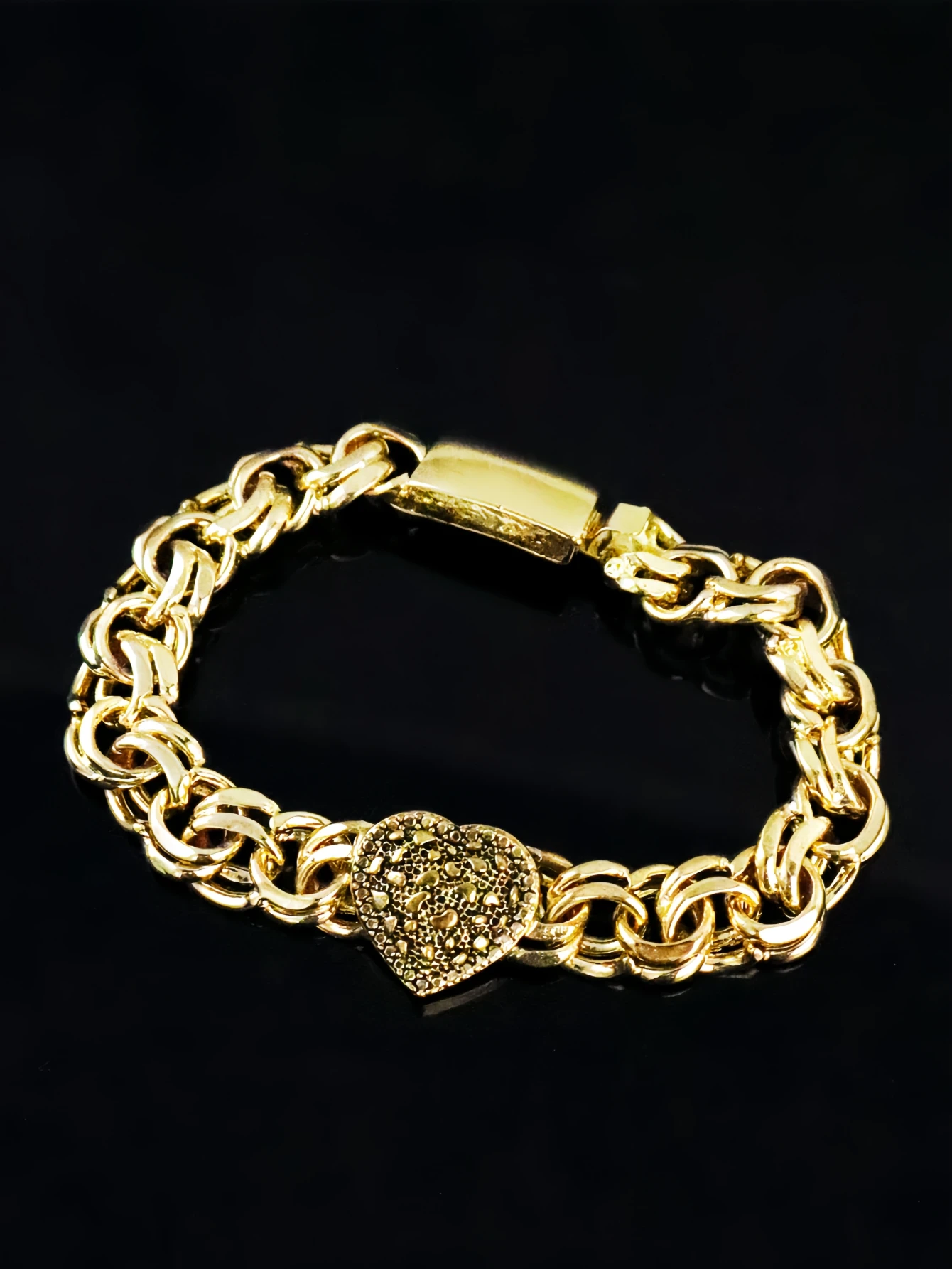 1 Piece Heart Infinity Symbol Chain 14K Gold-Plated 8.0-inch Men's and Women's Bracelet